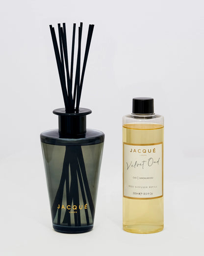 Velvet Oud Refill in transparent bottle with diffuser